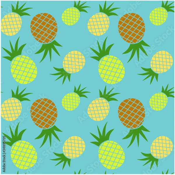 Obraz seamless pattern with yellow pineapple 