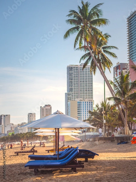 Obraz miami beach with palm trees