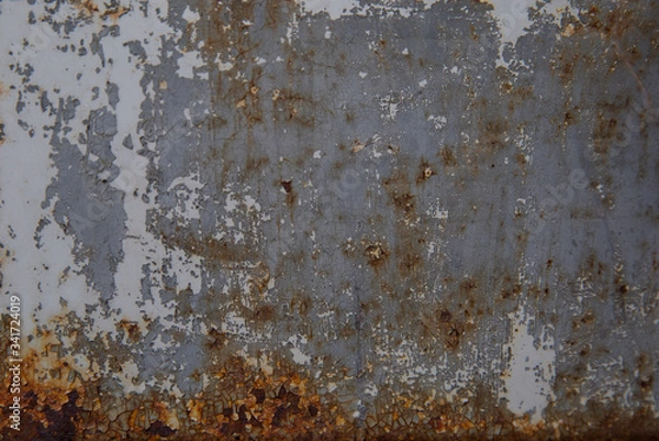 Obraz Rusty metal wall that's painted gray