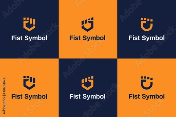 Fototapeta Different styles of fist vectors. Perfect symbol for your business. 
