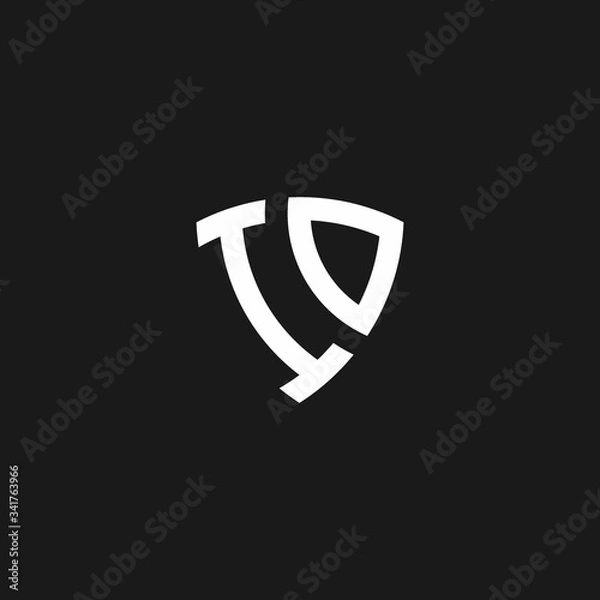 Fototapeta ID monogram logo with shield shape