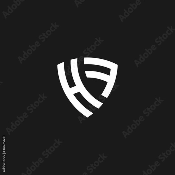 Obraz HF monogram logo with shield shape