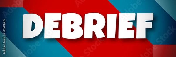 Fototapeta Debrief - text written on colourful background