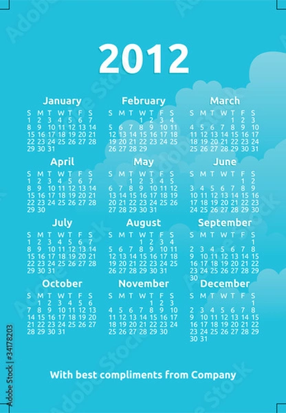 Obraz ready made 2012 new year calendar