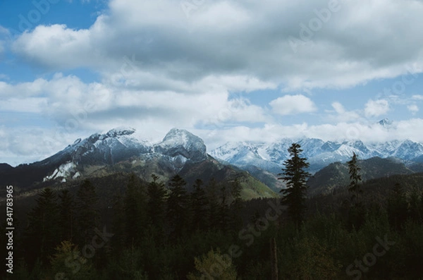 Fototapeta clouds over mountains