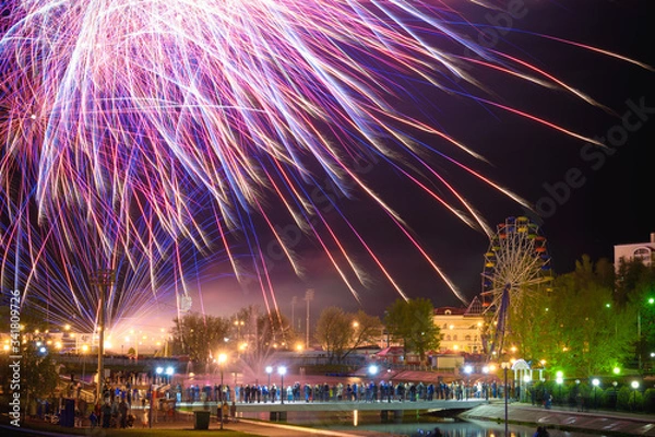 Obraz people look at the fireworks