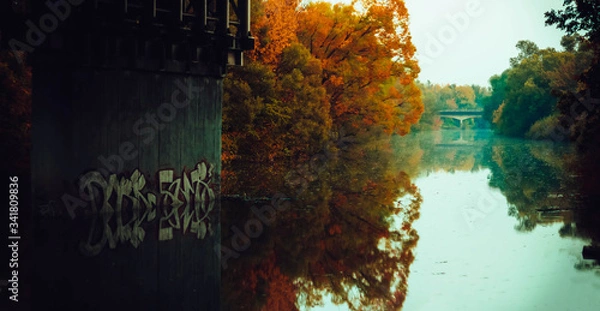 Obraz autumn under the bridge