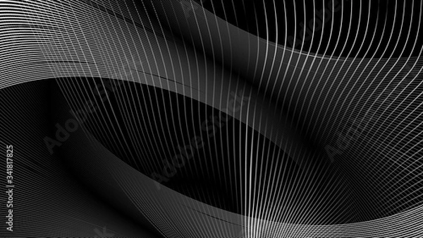 Obraz Grey line on black. Minimal design. Cover design template,  business flyer layout, wallpaper