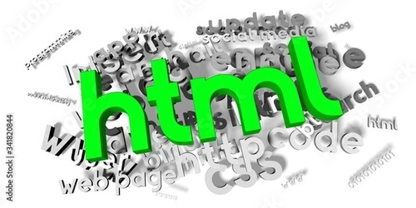 Fototapeta Html concept - 3D illustration