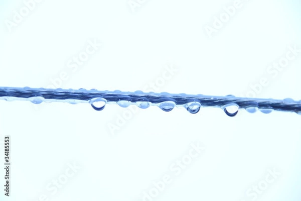 Obraz water drops on clothesline