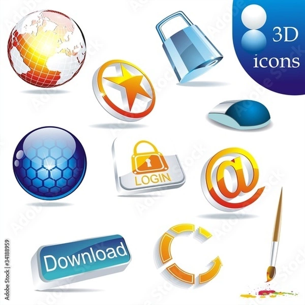 Fototapeta vector icon set: web