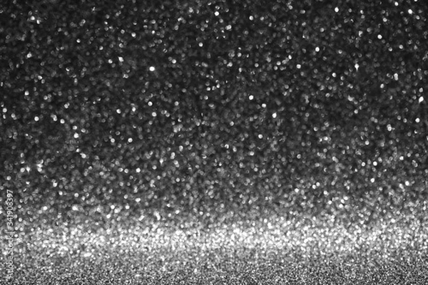 Obraz black glitter texture christmas abstract background, Defocused
