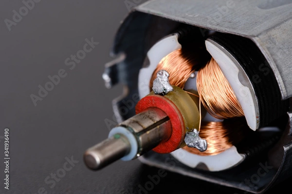 Obraz Motor Rotor inside which was disassembled from toy macro view