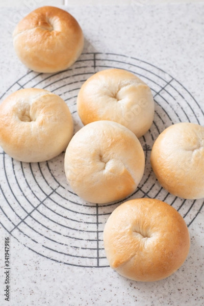 Fototapeta おうちでパン作り　プレーンベーグル