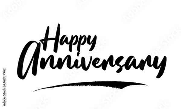 Fototapeta Happy Anniversary Phrase Saying Quote Text or Lettering. Vector Script and Cursive Handwritten Typography 
For Designs Brochures Banner Flyers and T-Shirts.