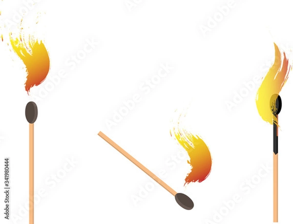 Fototapeta burning match fire vector image 