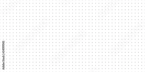 Obraz Horizontal seamless vector black dots on white background. Seamless dot grid technology background template.