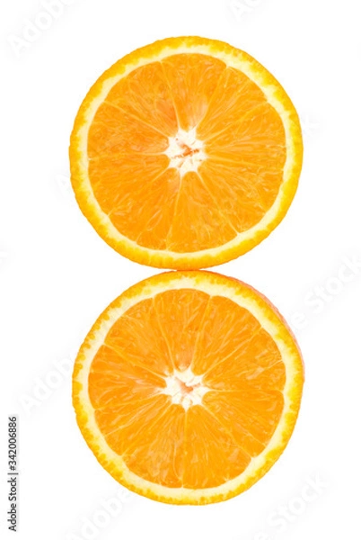 Fototapeta sliced orange on white background
