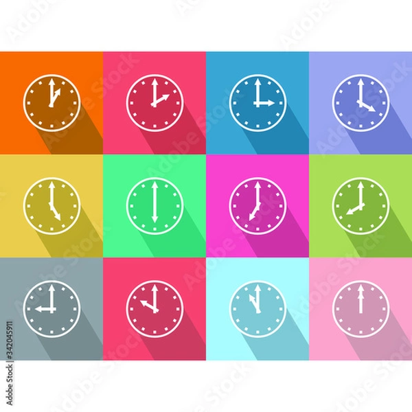 Fototapeta Clock symbol flat