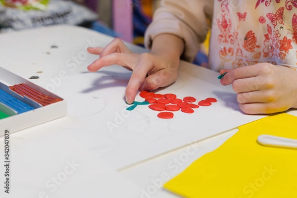Fototapeta Children are modeling quarantine plasticine