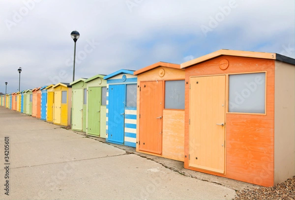 Fototapeta Seafront beach huts