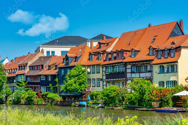 Fototapeta Mała Wenecja w Bambergu nad brzegiem Regnitz