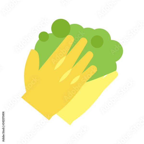 Fototapeta Washing Hand Gesture Concept, Coronavirus prevention Symbol, Disinfection your fingers on white background Soapy Hands Sign