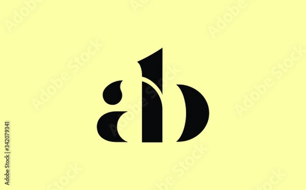 Fototapeta ab or ba and a, b Lowercase Letter Initial Logo Design, Vector Template