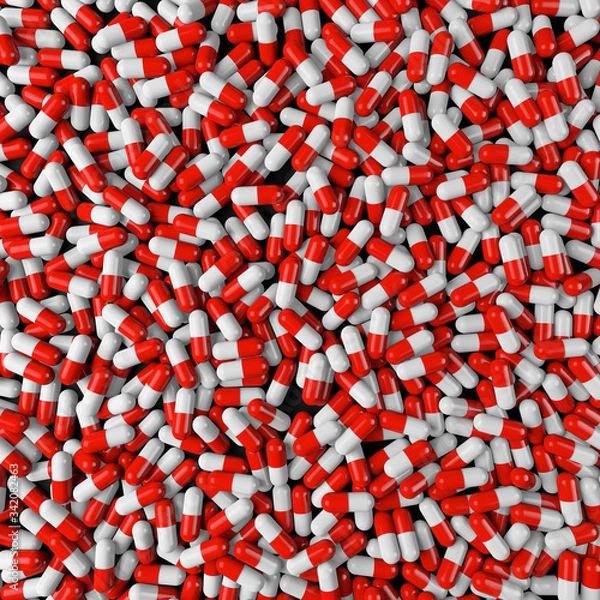 Fototapeta 3d Abstract Red and White Pills Background