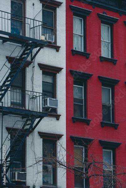 Obraz old brick building with windows