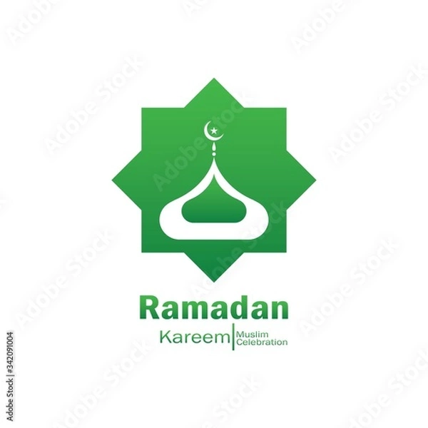Fototapeta Ramadan kareem mosque vector design and illustration. For banners, templates and greetings cards for the month of Ramadan