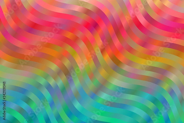 Fototapeta Red, yellow and blue waves vector background.