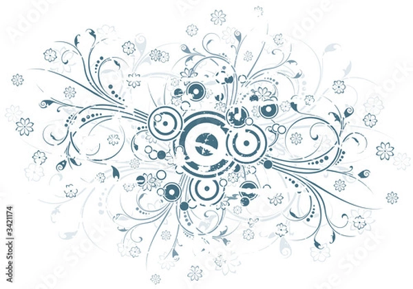 Obraz abstract grunge background witn floral scrolls