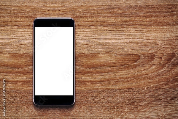 Fototapeta Smartphone with Mockup image white screen.