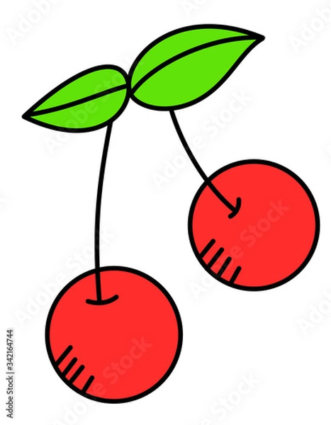 Fototapeta サクランボ影(色)