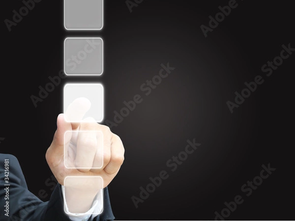 Obraz Business hand press touchscreen