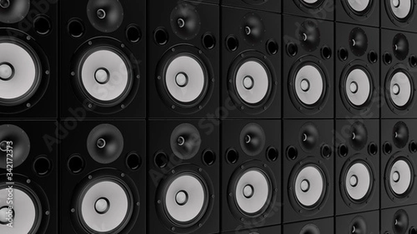 Obraz Black and White Speaker Wall Background 01