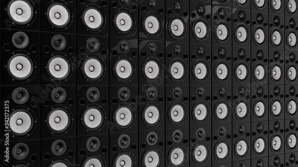 Obraz Black and White Speaker Wall Background 02