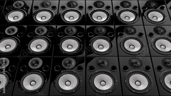 Obraz Black and White Speaker Wall Background 03