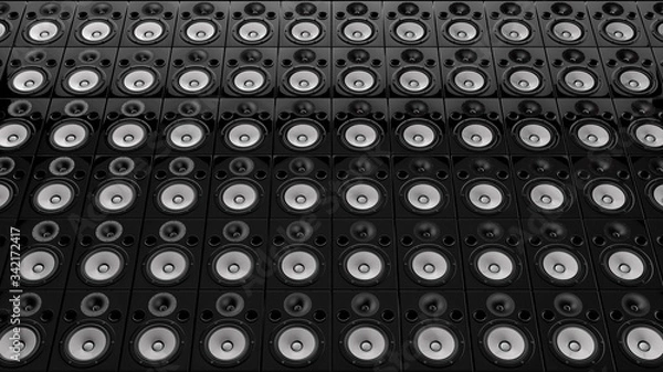 Obraz Black and White Speaker Wall Background 04
