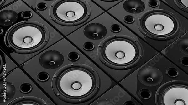 Obraz Black and White Speaker Wall Background 05