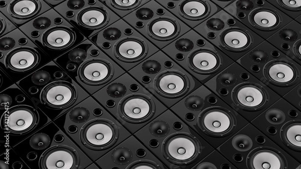 Obraz Black and White Speaker Wall Background 06
