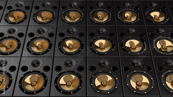 Obraz Golden Speaker Wall 03