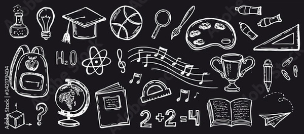 Fototapeta Back to school. Hand drawn illustration.