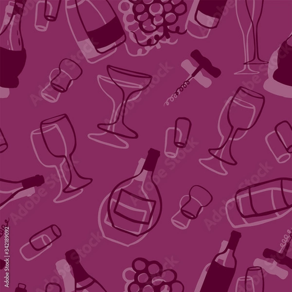 Obraz Seamless pattern wine motif 