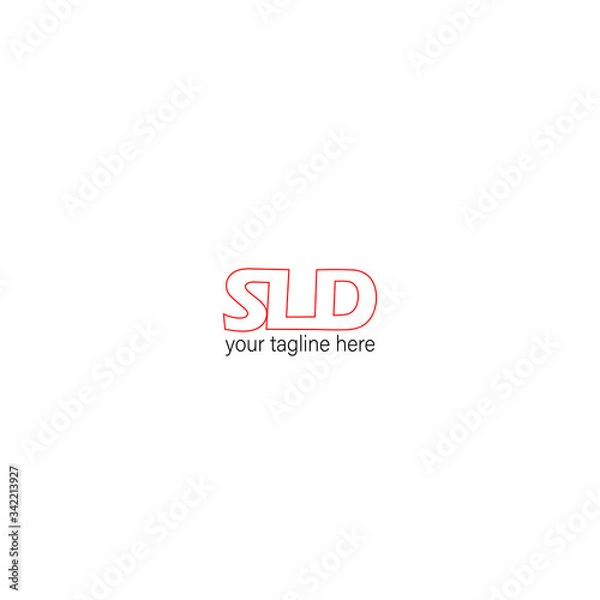 Obraz sld . SOLID logo vector in red square line
