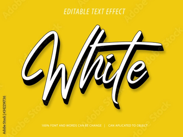 Fototapeta editable 3d script text effect mockup