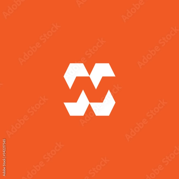 Obraz Initial N with negative style