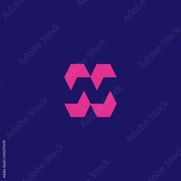 Obraz Initial N with negative style