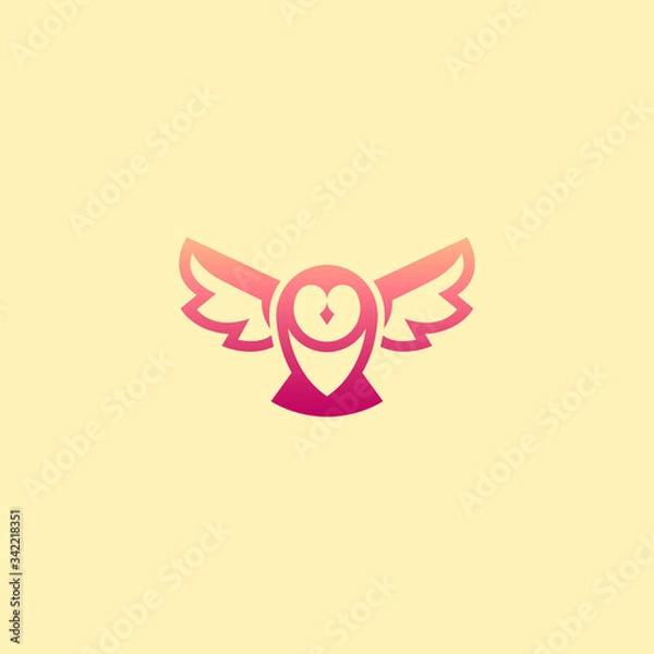 Obraz Creative Pin Owl Logo - Icon